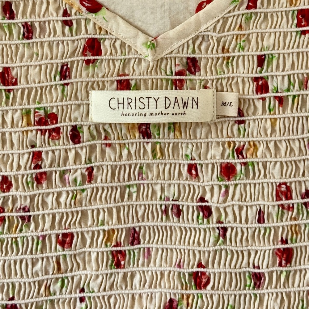 NWOT Christy Dawn The Bodie Maxi Smocked Flutter-Sleeve Floral Dress - Picture 6 of 7